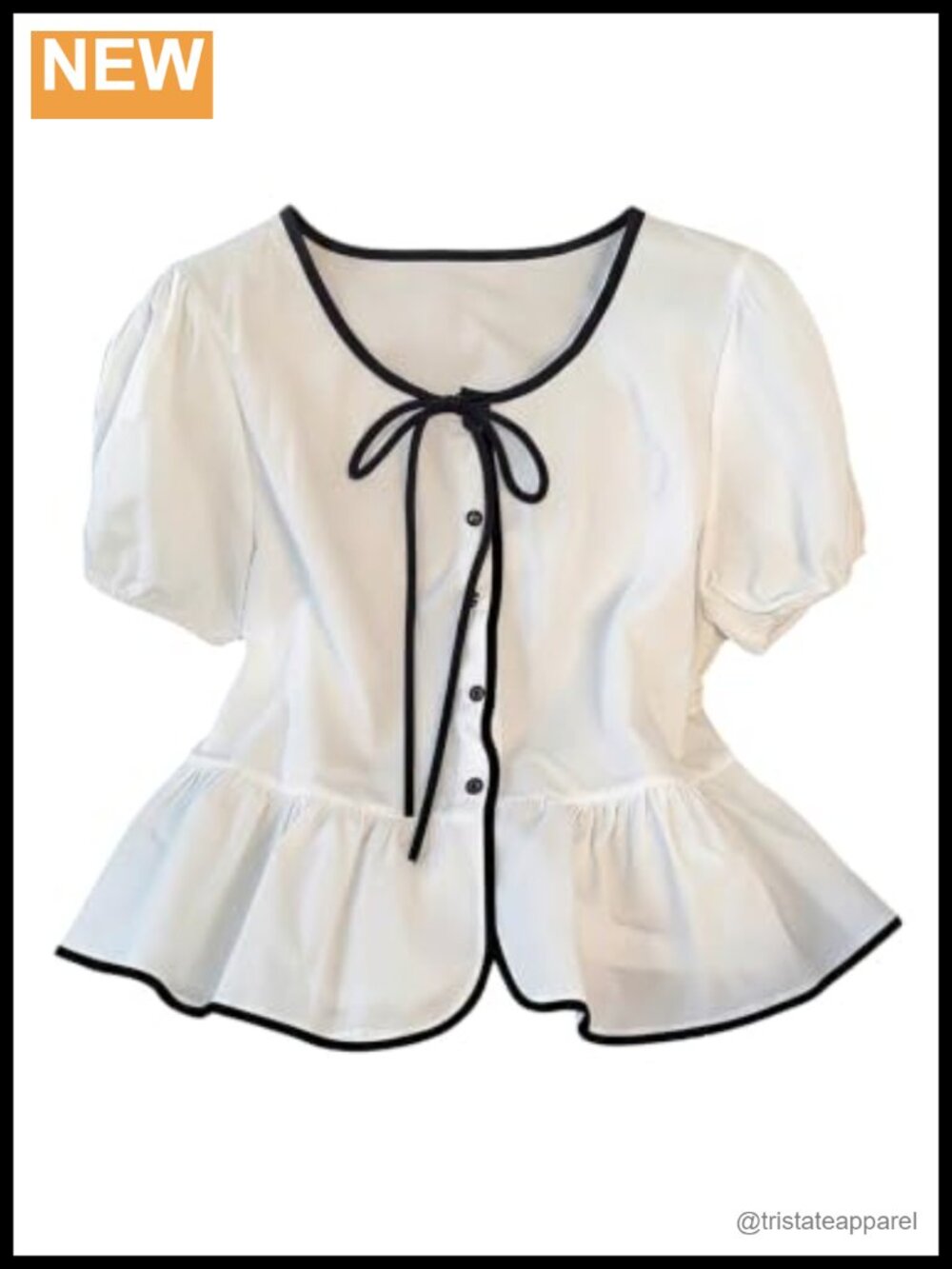 Ruffle Short Sleeve Peplum Babydoll Blouse, Cinched Waist, Polyester Blend